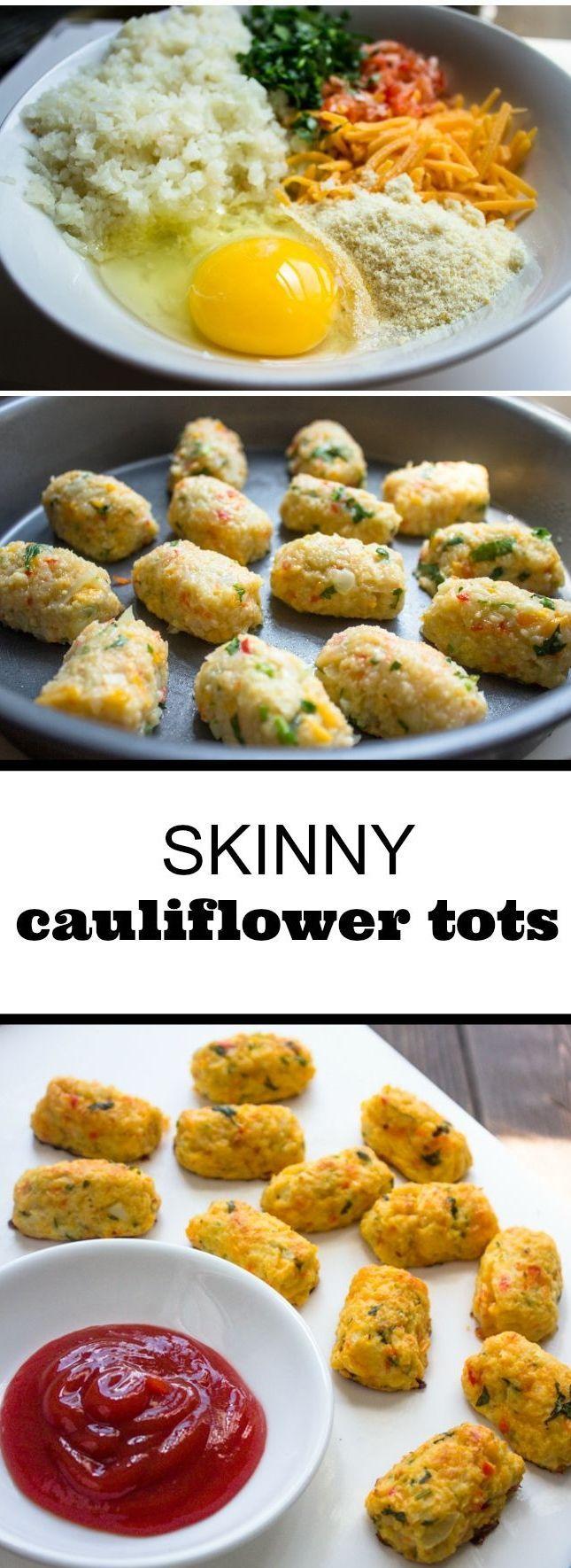 Hochzeit - Skinny Baked Cauliflower Tots