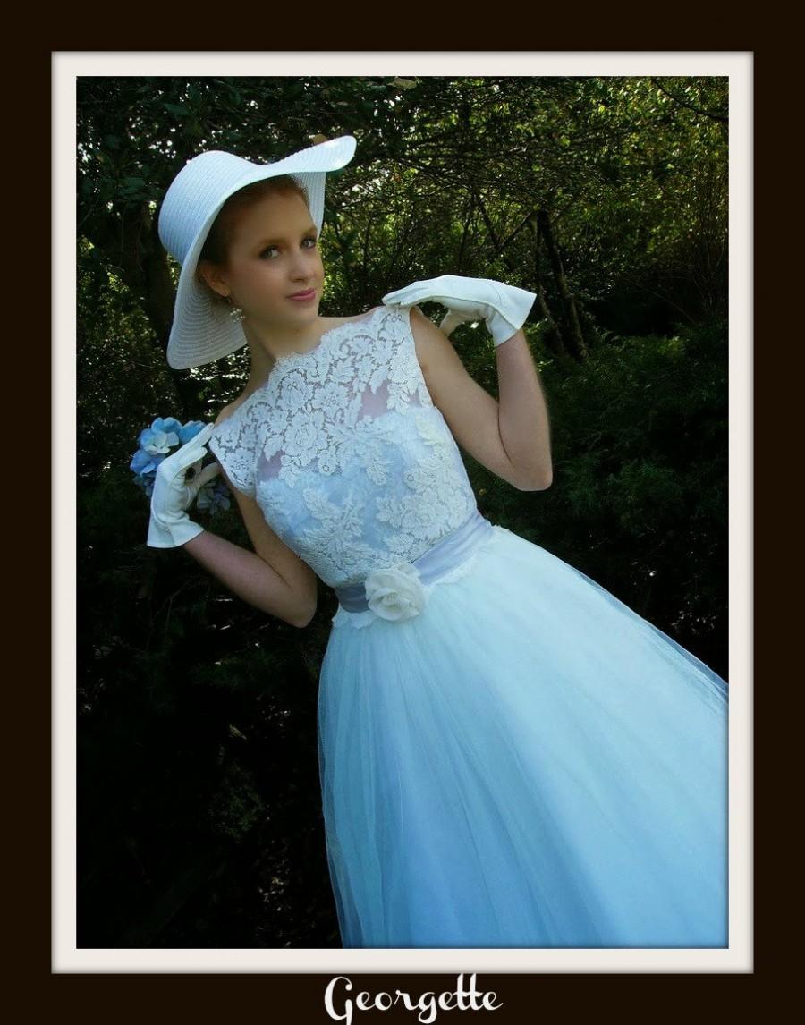 Mariage - 1950s Wedding Dress  'GEORGETTE'