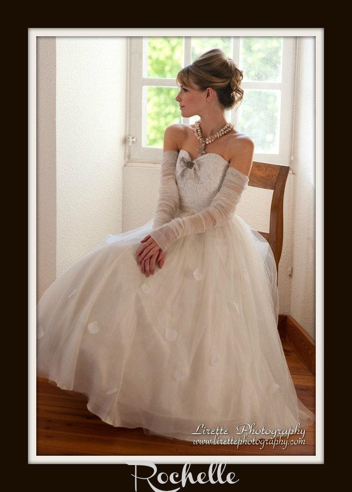 Hochzeit - 1950s Wedding Dress  'ROCHELLE'