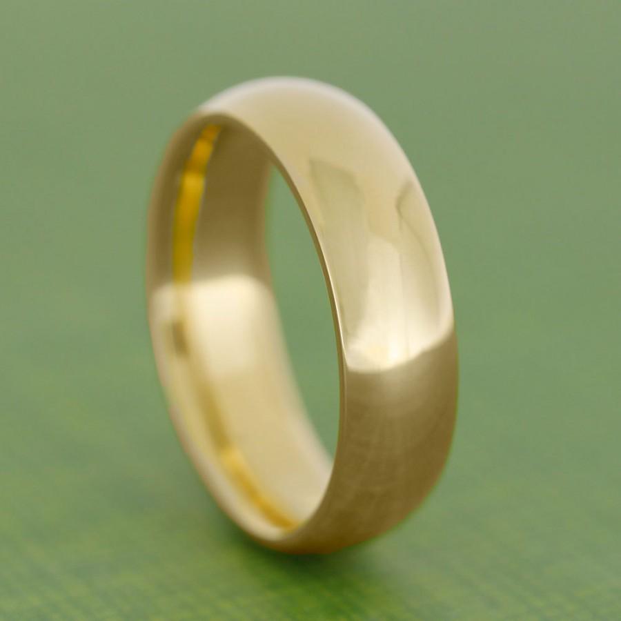 Mariage - 24k Gold Ring, Yellow Gold Wedding Band, Solid Gold Ring For Men or Women