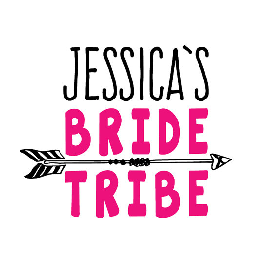 Mariage - Bride Tribe Personalized Tattoo - you choice of color for "Bride Tribe"