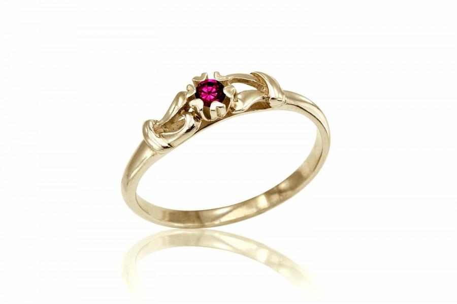 زفاف - Ruby Engagement Ring, Vintage Ruby Ring, Engagement Ring,  Ruby Wedding Ring, Free Shipping