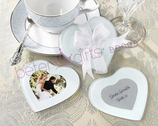 Mariage - 婚礼小礼物 婚庆喜庆用品 心形相片杯垫BD009婚礼策划 席位卡