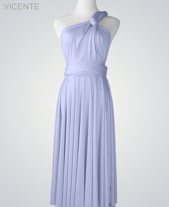Mariage - Bridesmaid dress purple Infinity dress short Wrap dresses Multiway dress Convertible bridesmaid dress Maid of honor dress