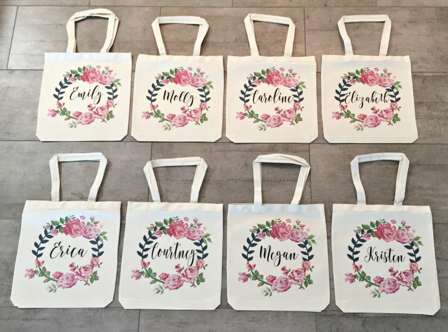 Mariage - Personalized Bridesmaid totes (set of 8)