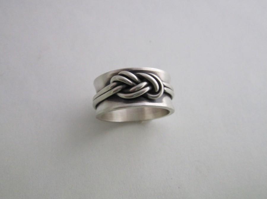 Hochzeit - Love knot ring infinity knot ring silver celtic 10mm