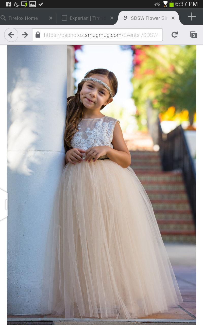Wedding - flower girl dress ' Lillyrosse' with French lace and  tulle skirt, fairy dress, birthday girl dress, communion dress (white)