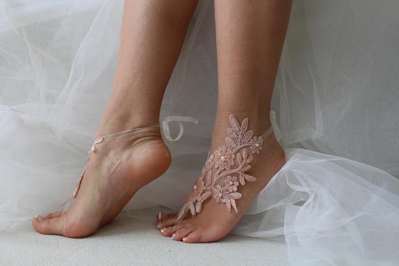 Свадьба - lace anklet