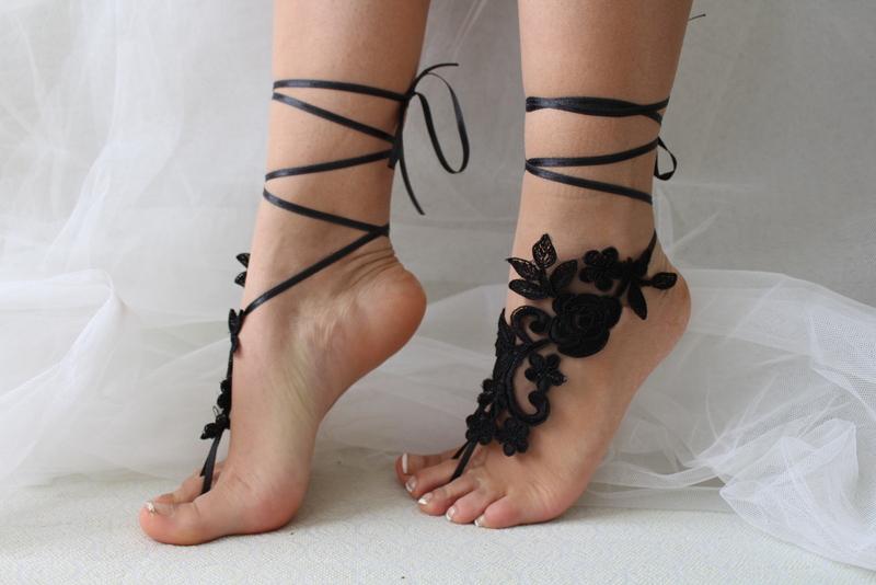 Свадьба - lace anklet
