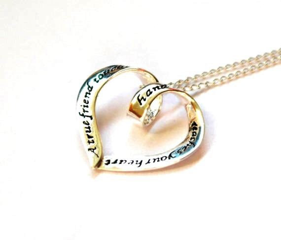زفاف - Friendship necklace -  best friend Necklace - Best friend Jewellery - Bridesmaid Gift - Bridesmaid necklace