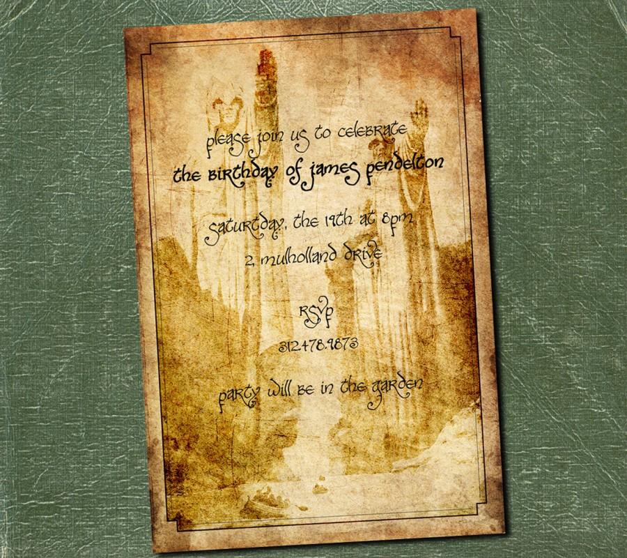 Mariage - Birthday invitation for Lord of the rings-Lord of the ring Birthday Invitation