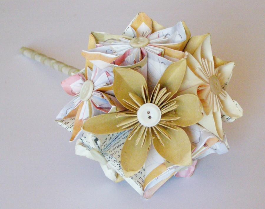 Mariage - Paper Flower Bouquet / Paper Wedding Bouquet / Bridal Bouquet / Handmade Flowers / Paper Bridal Bouquet / Kusudama Bouquet / Paper Bouquet /