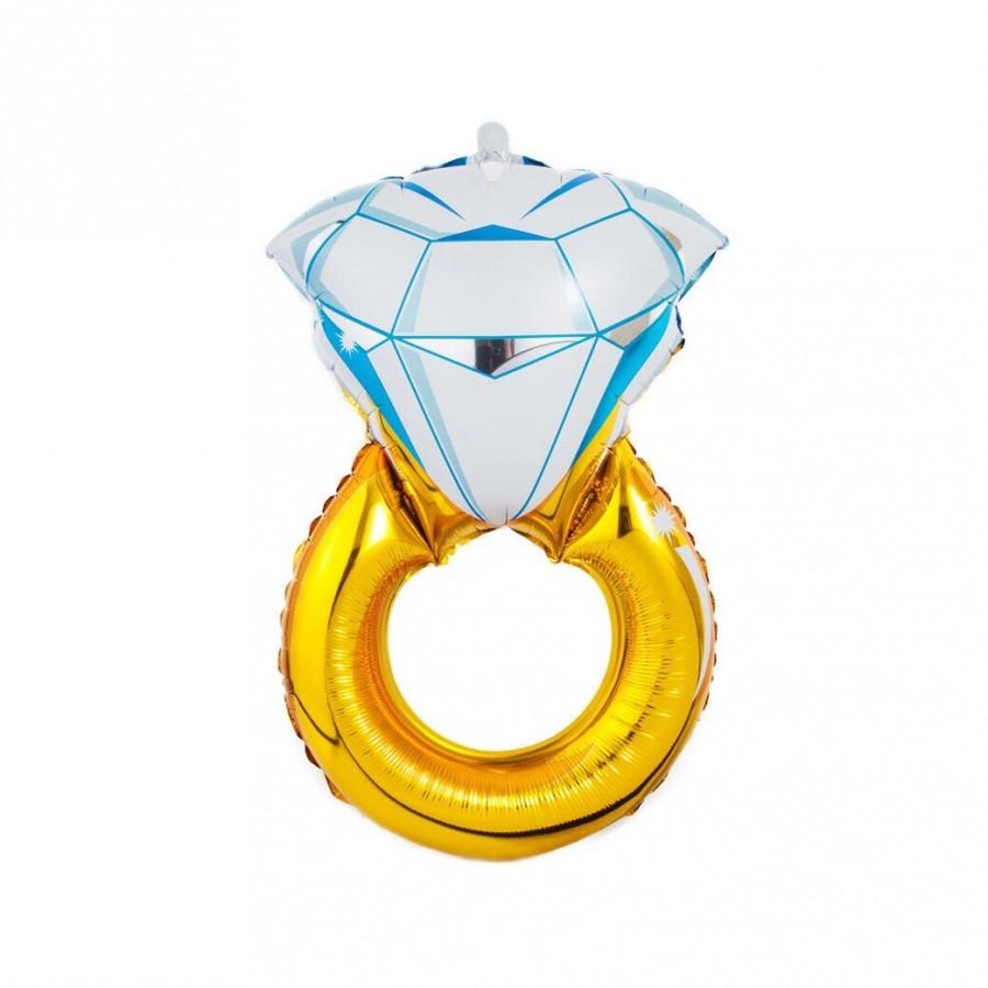 Hochzeit - Engagement Ring Balloon //  Bachelorette Party Decoration // Bridal Shower Decor // Jumbo Diamond Ring Balloon