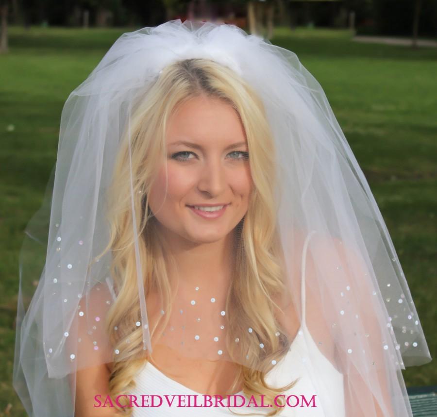 Свадьба - Sparkling Bead Bridal Veil