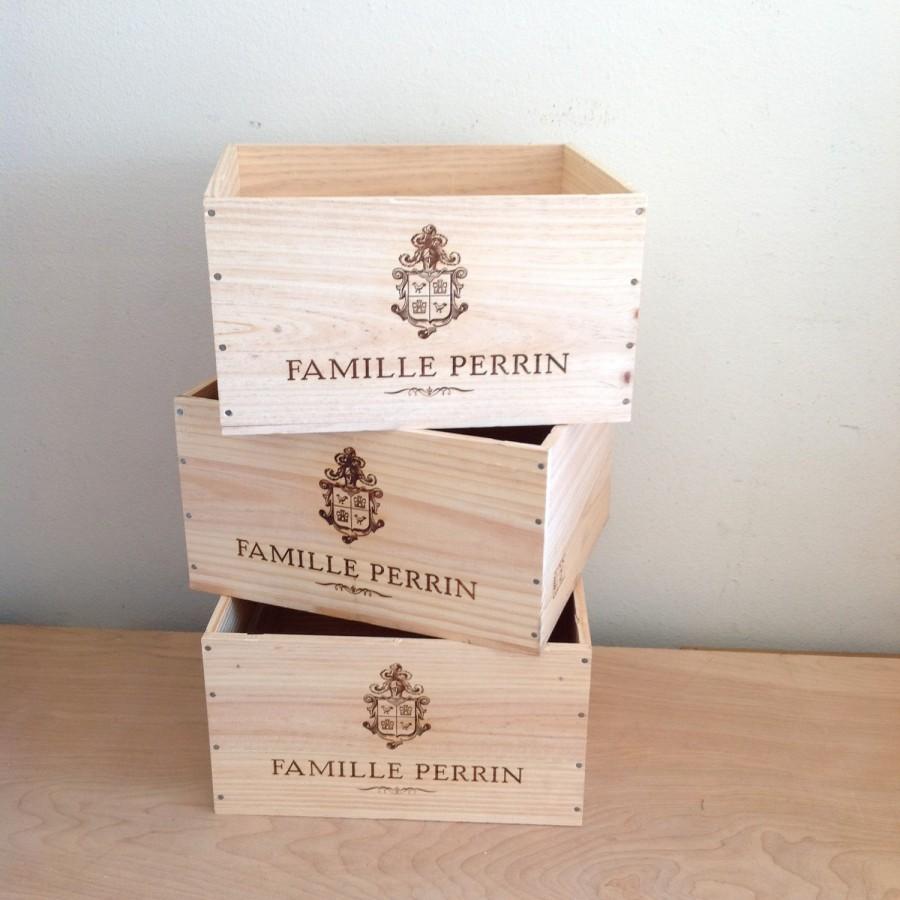 Wedding - Set of 3 French Wine Crates, Rhone Wine Crates