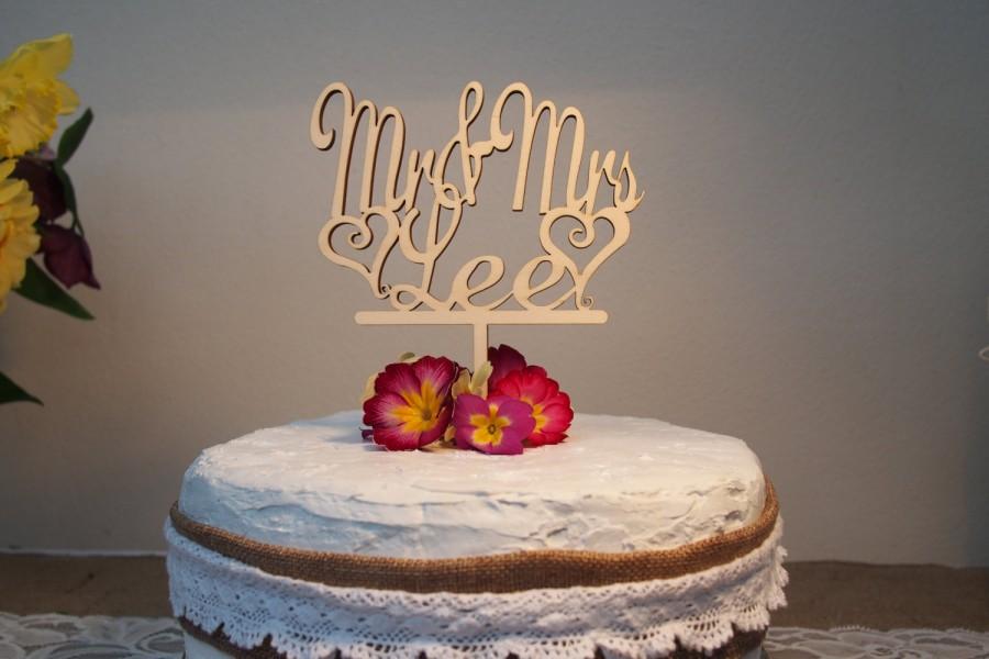 Свадьба - Mr and Mrs Surname Wedding Cake Topper, Personalised wedding cake topper, Mr and Mrs Cake topper