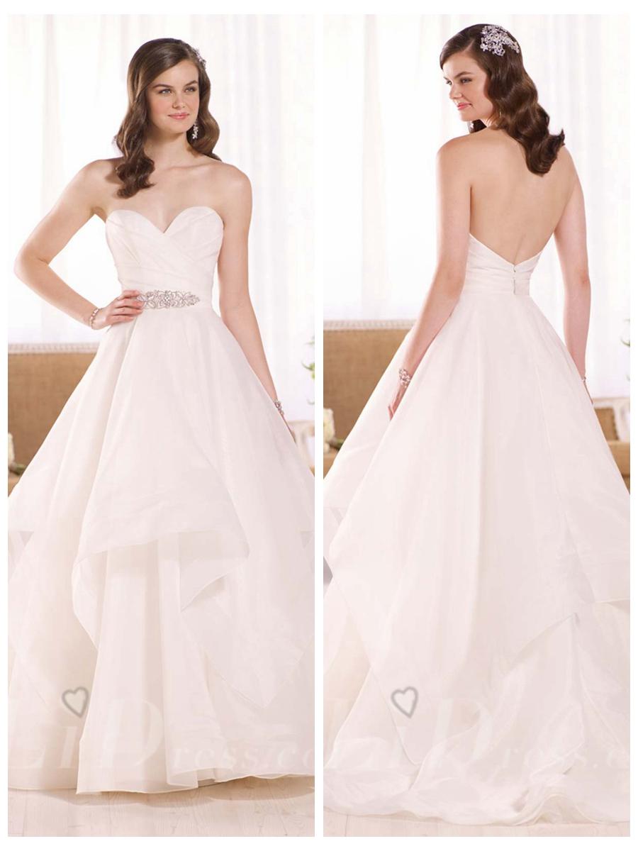 Hochzeit - Elegant Fit and Flare Sweetheart Wedding Dress with Illusion Tulle Back