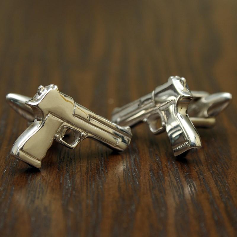 Mariage - Bang Bang Bang -  Gun Cufflinks, Sterling Silver, Handcrafted