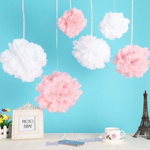 زفاف - Tissue Pom Flower BETER-ZH037 DIY Party Decoration Bridal Shower