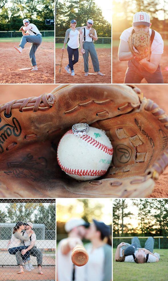 Hochzeit - Baseball Engagement Shoot