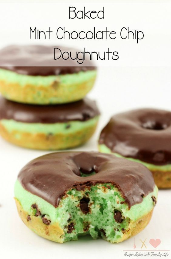 Wedding - Baked Mint Chocolate Chip Doughnuts