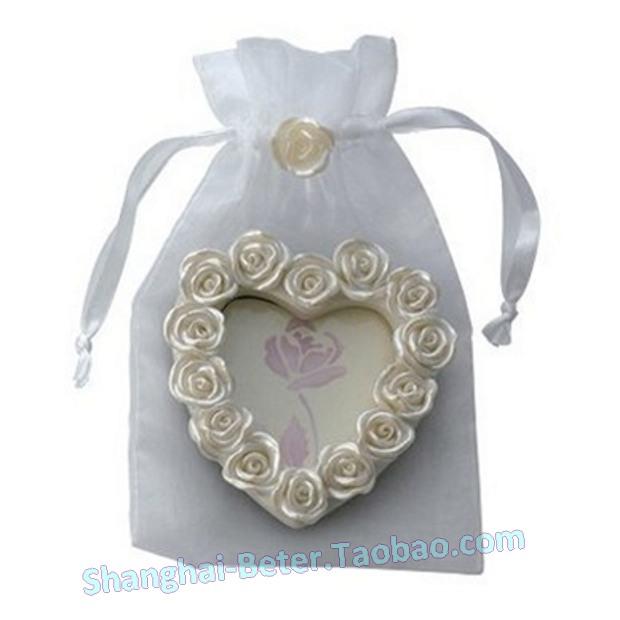 زفاف - White Heart Pearl Photo Frame Party Decoration Crafts SZ008
