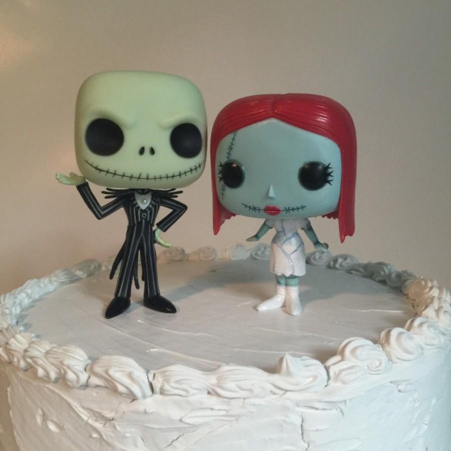 Mariage - Custom Funko Pop Jack and Sally Wedding Cake Topper Set Disney's the Nightmare Before Christmas