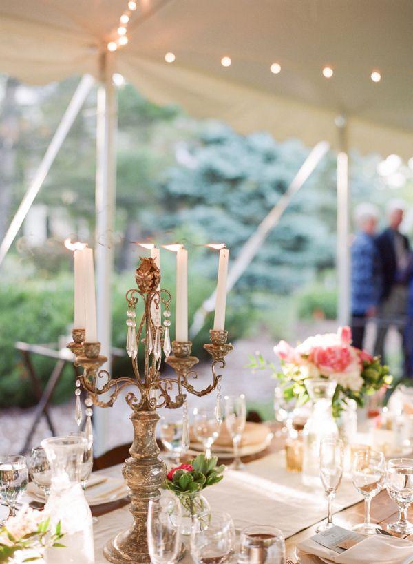 Mariage - Taper Candles In Bronze Candelabra