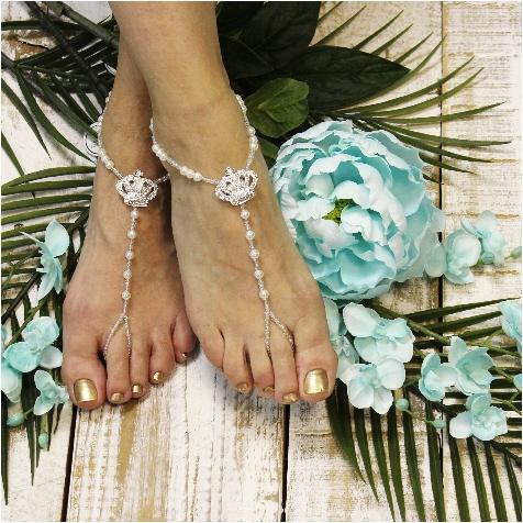 Hochzeit - Tiara barefoot sandals