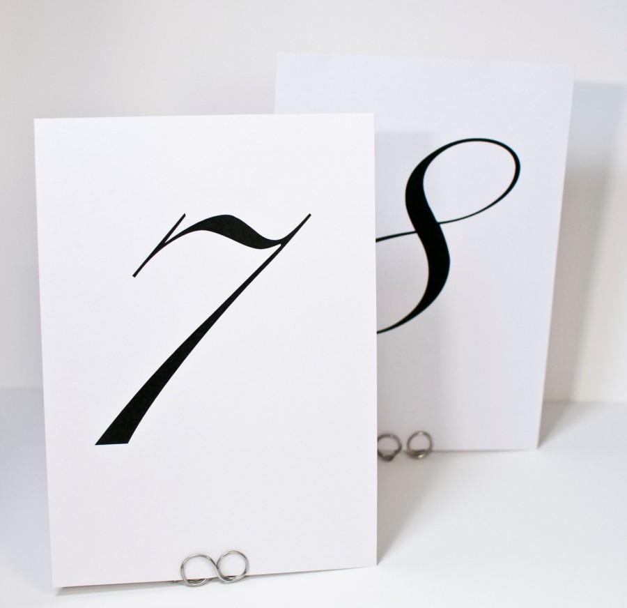 Wedding - Simple Chic Table Number Cards for Weddings or Special Occasions