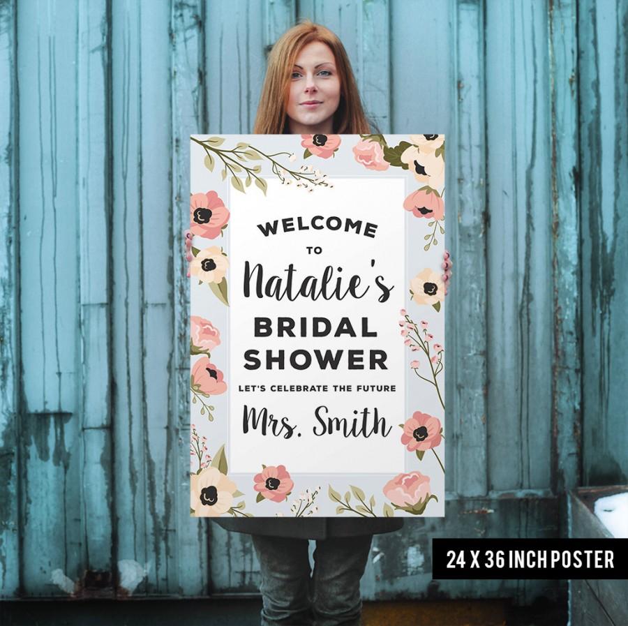 Mariage - Bridal Shower Welcome Sign - Bridal Shower Sign - Printed Bridal Shower Sign