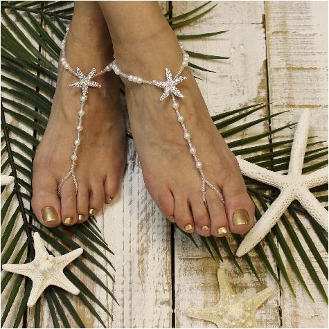 Hochzeit - Starfish barefoot sandals