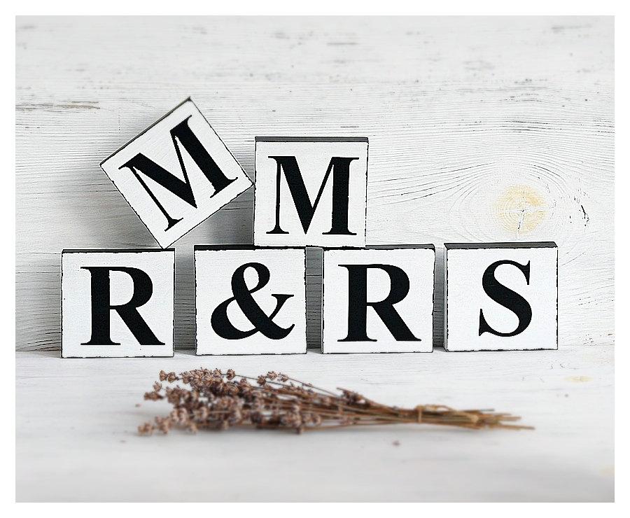 Mariage - Mr and Mrs Sign Wedding Table, Signs for Wedding Sweetheart Table Decor, Mr and Mrs Letters, Mr & Mrs Sign Set, Mr and Mrs Wedding Blocks