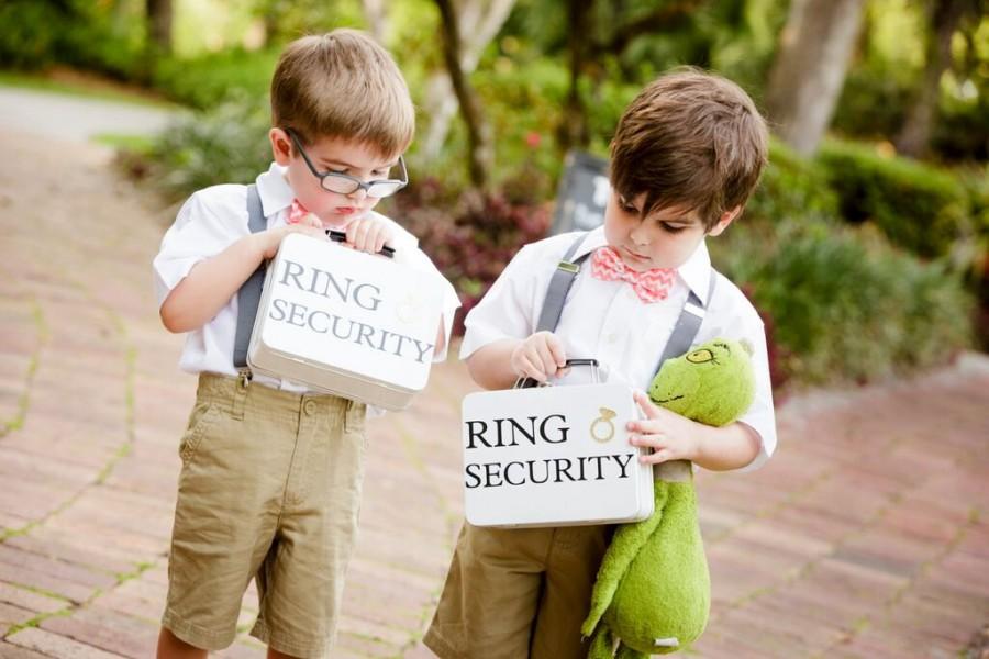 Свадьба - Pair of Ring Security Boxes (Ring Bearer Alternative) - Both Come Complete with Coloring Book & Crayons