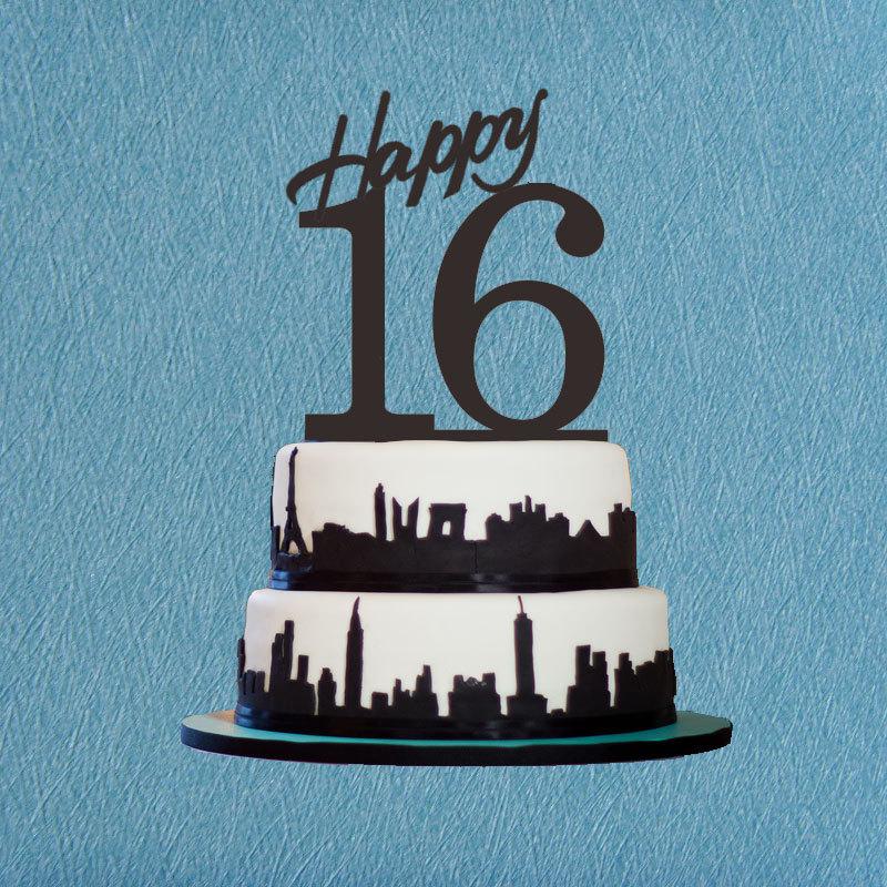 Свадьба - Custom Birthday Cake Topper,Custom Happy 16 Cake Topper,Unqiue Birthday Cake Topper,Birthday Party Cake Topper,Funny Birthday Cake Topper