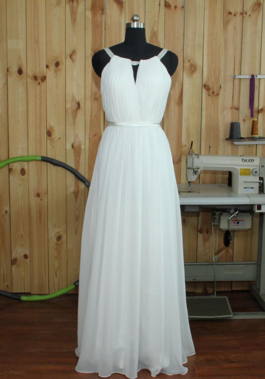 Hochzeit - 2016 Long Bridesmaid Dress Ivory,Ivory Prom Dress,Chiffon Wedding Dress,Formal Dress,Mix And Match Party Dress Floor Length