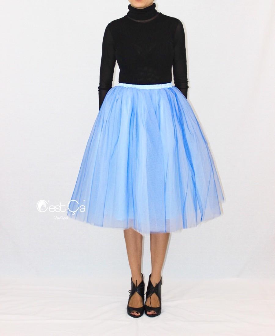 زفاف - Ciara Serenity Blue Ombre Tulle Skirt - C'est Ça New York