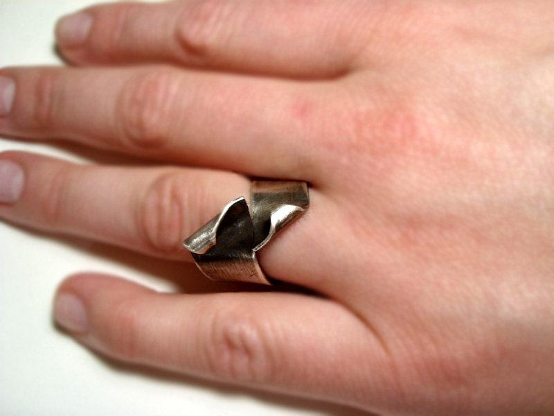 زفاف - Eternity. Adjustable sterling silver ring, unusual wedding ring, unisex ring