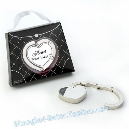 Wedding - "Heart Purse Valet" Compact Stainless Steel Handbag Holder BETER-WJ020...