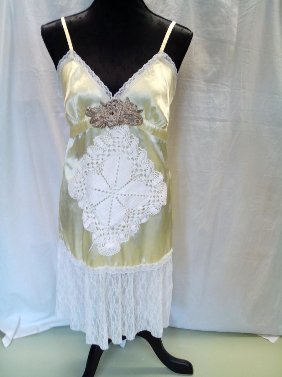Свадьба - Sale 20%off/Bridesmaid dress, summer dress/Size L,XL/redesign/shabby chic/lace dress/handmade/OOAK/cotton lace/crochet/romantic/endladesign