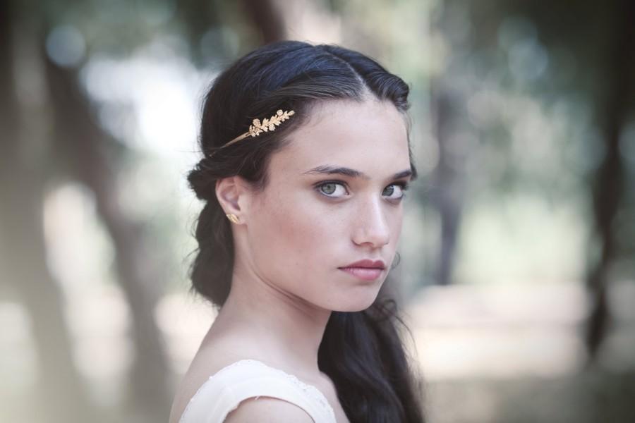 Mariage - Flower Bouquet Greek Goddess Headband, Grecian Crown, Roman Wreath, Bridal Hair Accessories, Wedding Gold Headband, Birthday Crown, Fairy