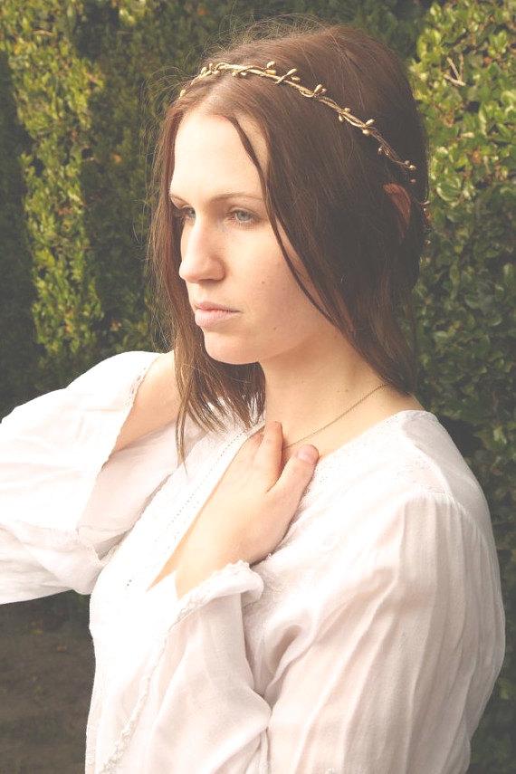 Wedding - Elven Circlet - Elven Headpiece - Medieval Crown - Renaissance crown - Elven Crown - Celtic - Gold Circlet - Lord of the Rings