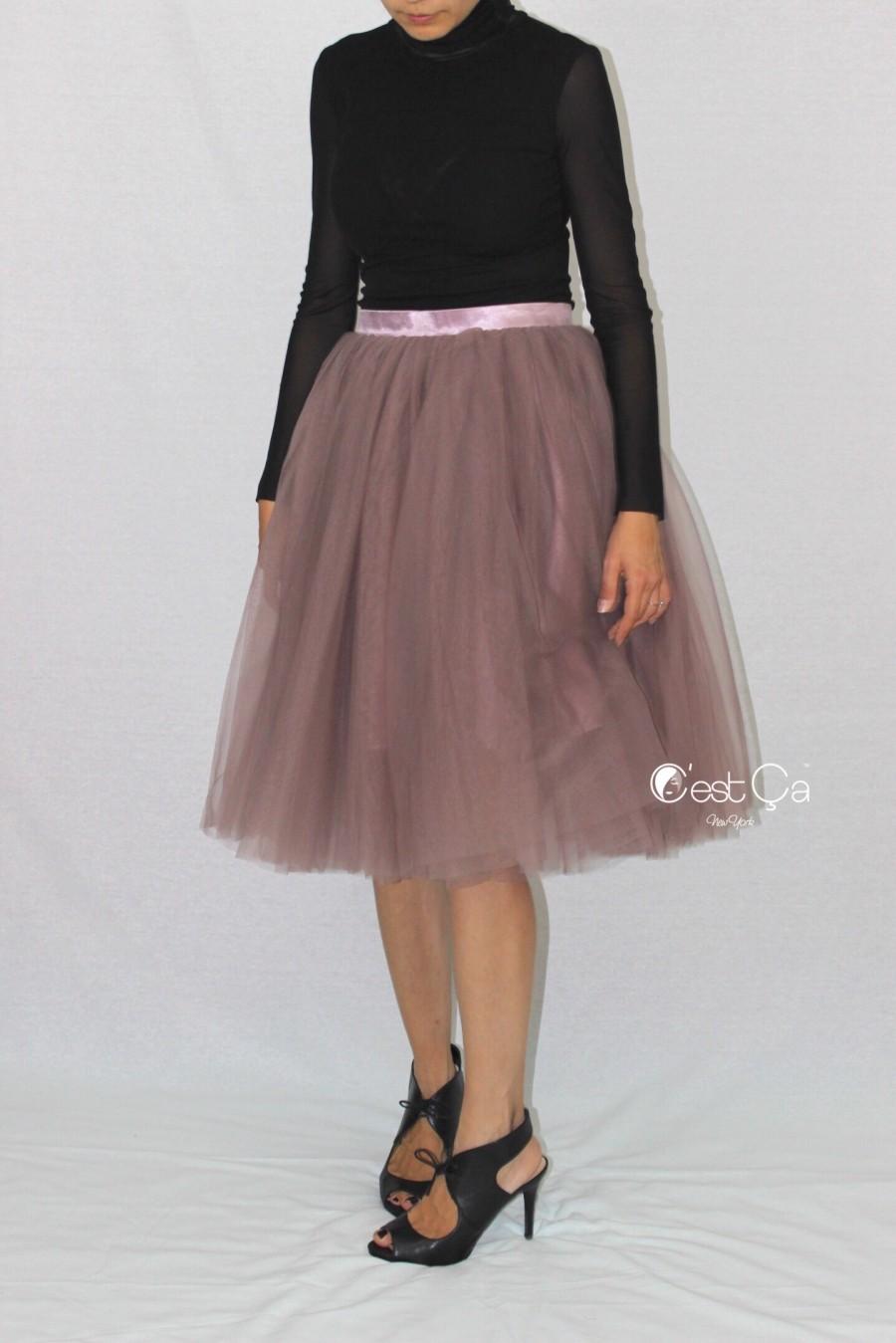 Hochzeit - Colette Purple Gray Tulle Skirt - Length 26" - C'est Ça New York