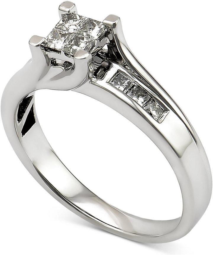 Diamond Quad Engagement Ring (1/2 Ct. T.w.) In 14k White Gold 2504647