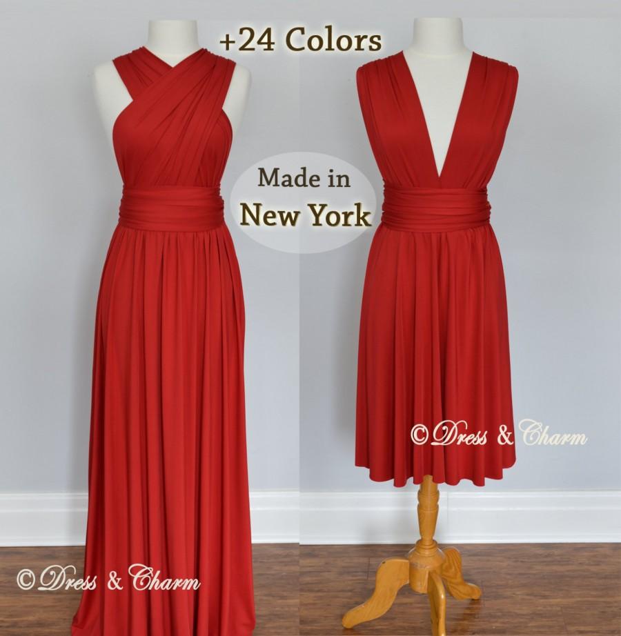 Hochzeit - Ruby Red maxi dress, infinity dress, convertible dress, red dress, prom dress, multiway dress, wrap dress, cocktail dress, party dress
