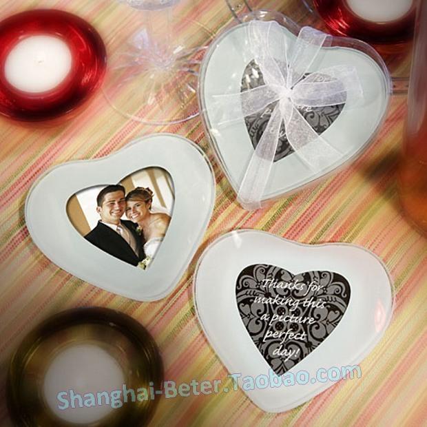 زفاف - Valentine's day party Gift BD009 Heart Photo Coaster Favours