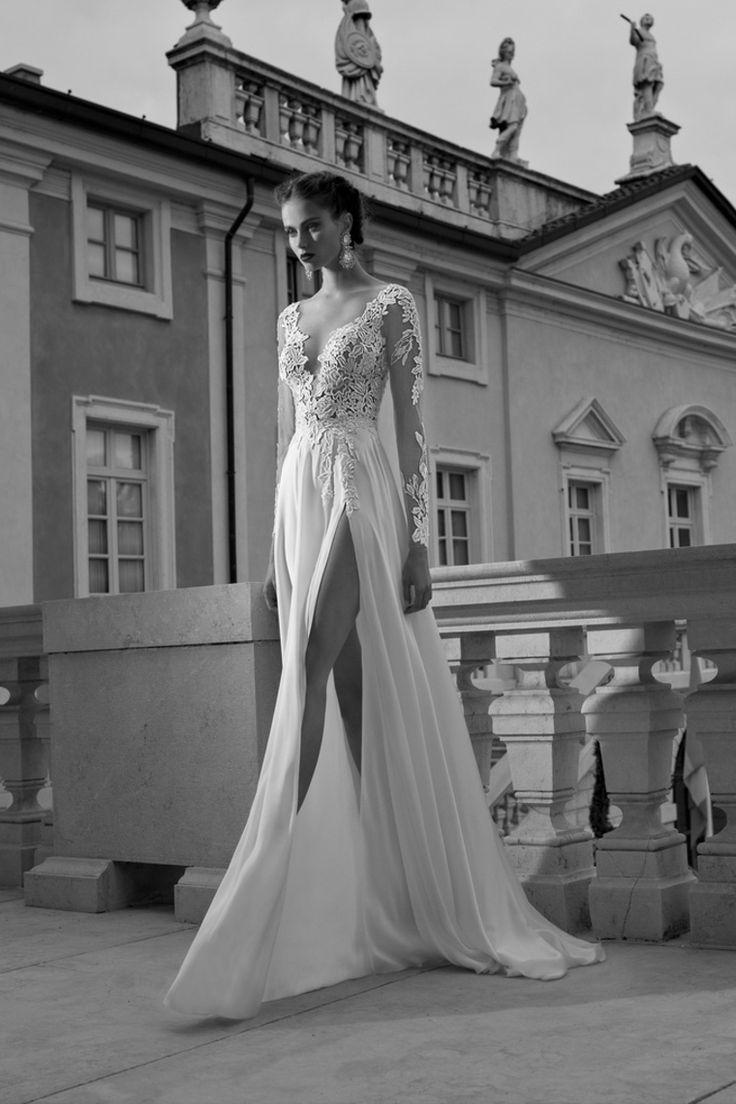 Mariage - Sleeves A-line Applique Full V-neck Wedding Dress