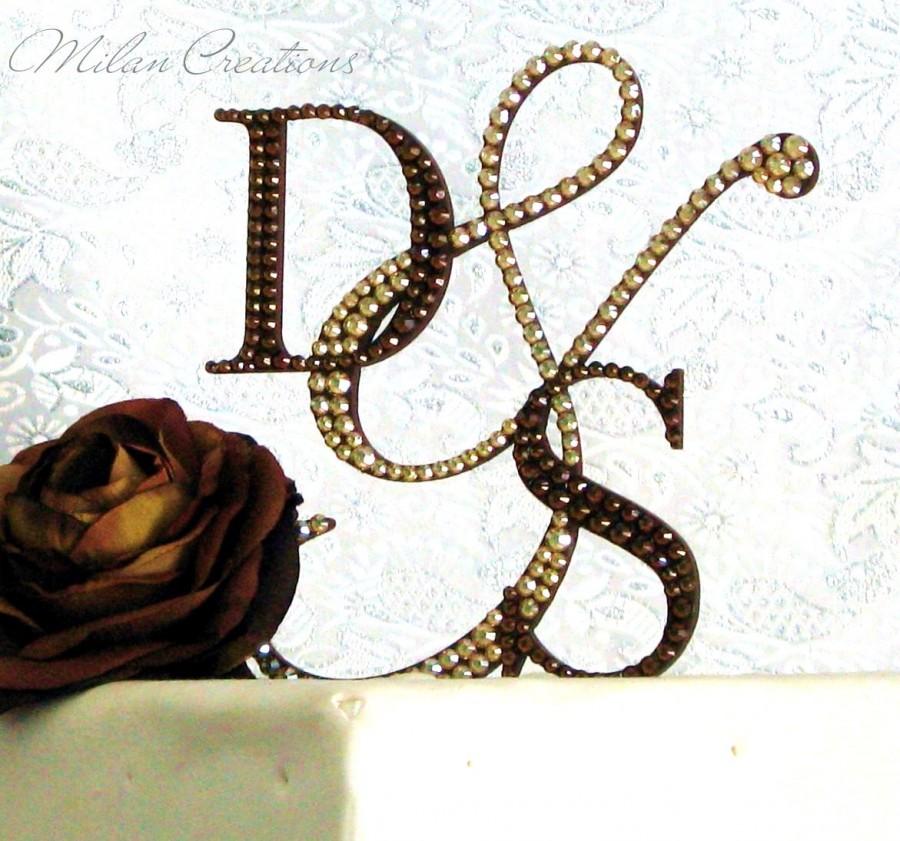 Crystallized Initial Cake Toppers With Swarovski Crystals Monogram