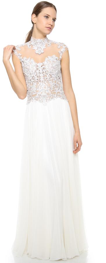 Mariage - Reem Acra Full Skirt Gown with Beaded Bodice