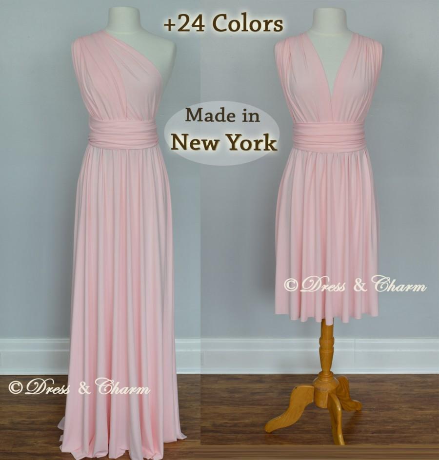 Mariage - Blush Bridesmaid dress, infinity dress, convertible dress, maternity gown, party dress, prom dress, multiway dress. cocktail evening dress